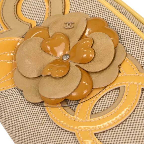 Chanel Yellow Canvas Camellia No.5 CC Handbag 154988 - Picture 4 of 10